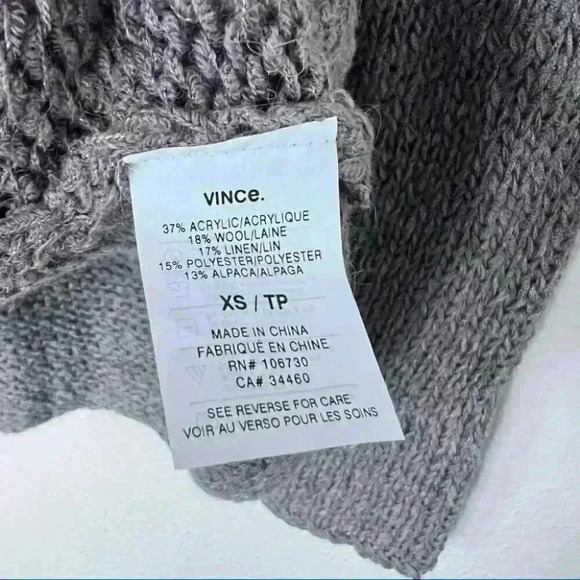 Vince Women’s V-Neck Taupe Sweater - Picture 8 of 8